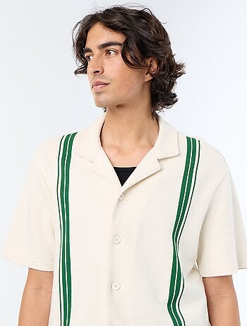 Camicia a maniche corte in maglia pesante