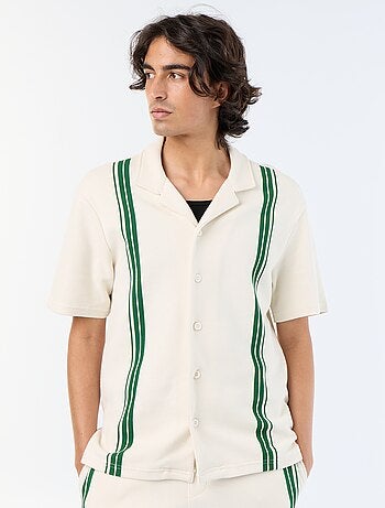 Camicia a maniche corte in maglia pesante