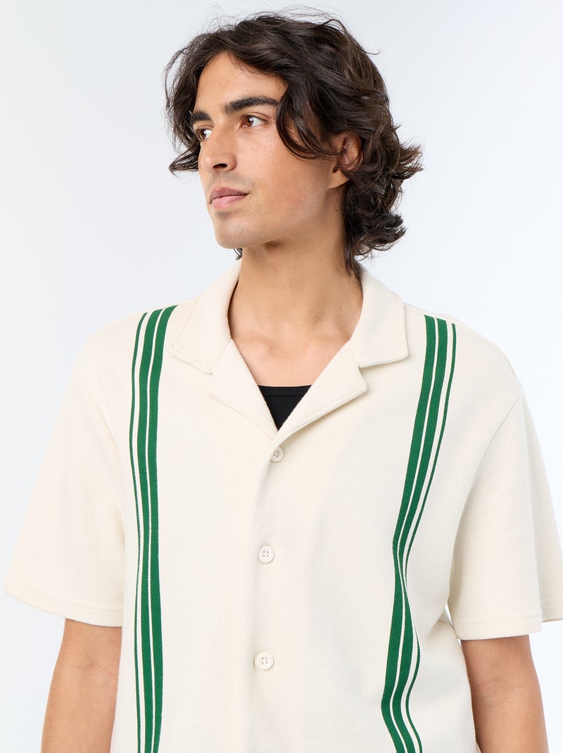 Camicia a maniche corte in maglia pesante Bianco - Kiabi