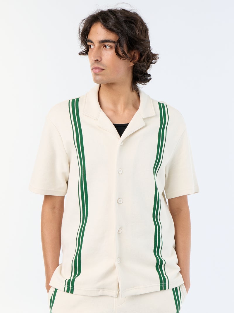 Camicia a maniche corte in maglia pesante Bianco - Kiabi
