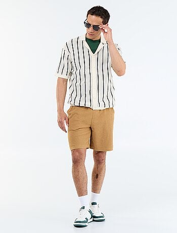 Camicia a maniche corte in maglia traforata