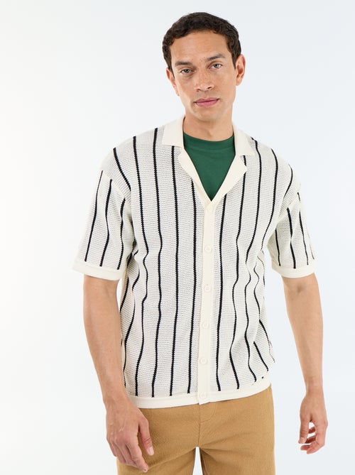 Camicia a maniche corte in maglia traforata - Kiabi