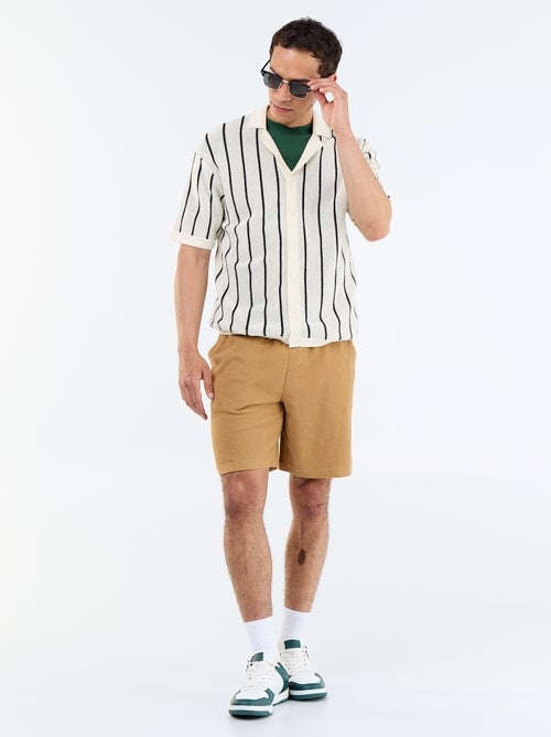 Camicia a maniche corte in maglia traforata - Kiabi