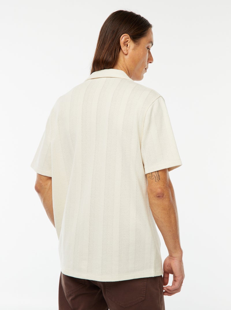 Camicia a maniche corte in maglia traforata Bianco - Kiabi