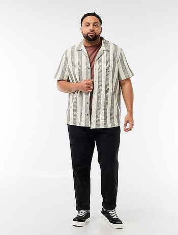 Camicia a maniche corte in maglia traforata