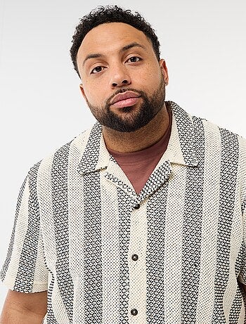 Camicia a maniche corte in maglia traforata