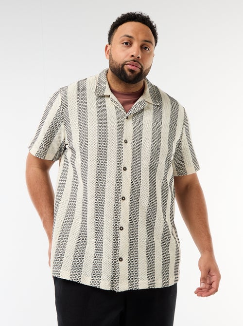 Camicia a maniche corte in maglia traforata - Kiabi