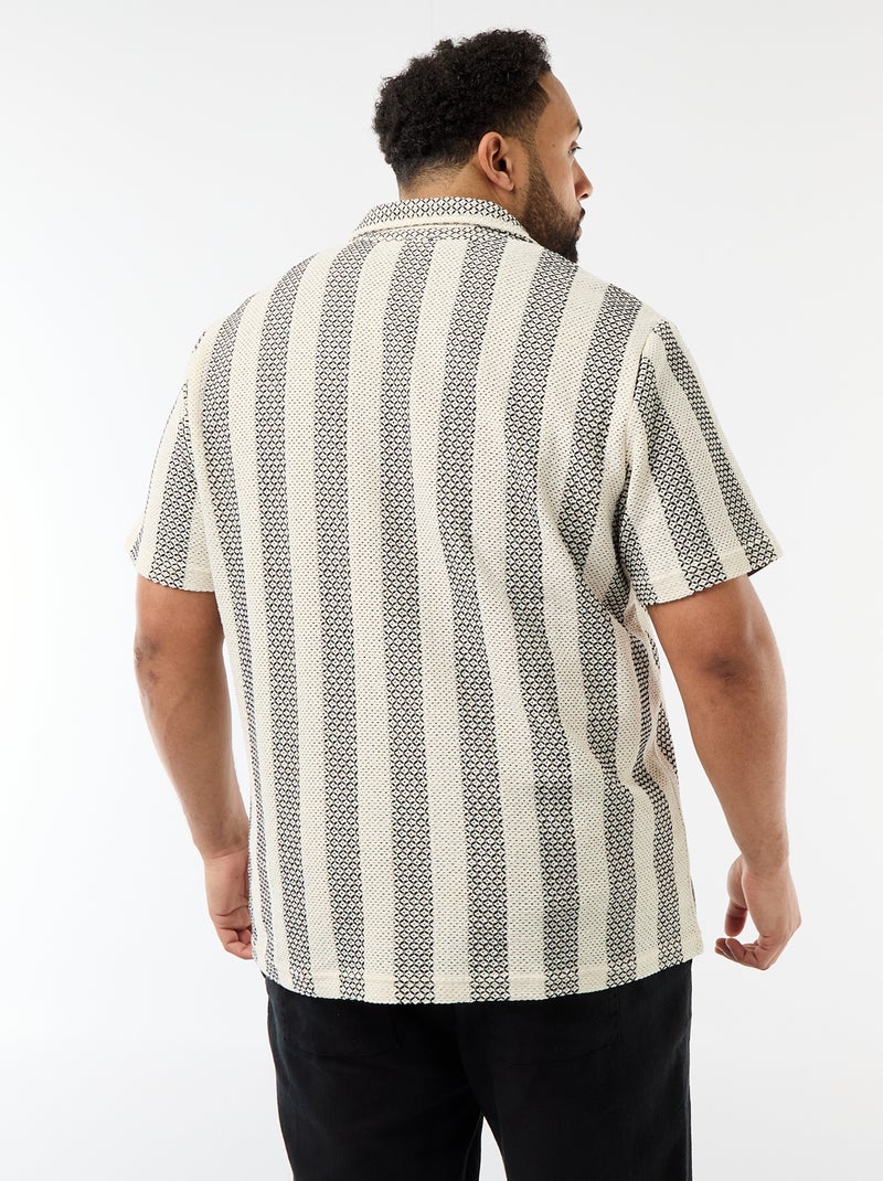 Camicia a maniche corte in maglia traforata Bianco - Kiabi