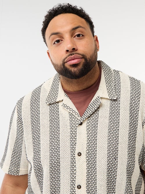 Camicia a maniche corte in maglia traforata - Kiabi