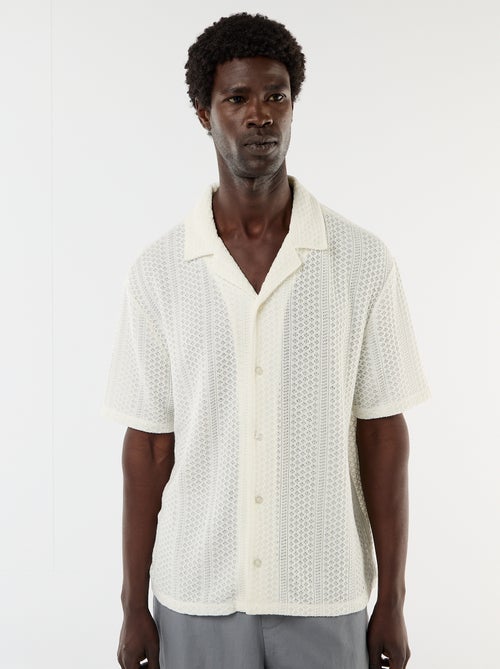 Camicia a maniche corte in maglia traforata - Kiabi