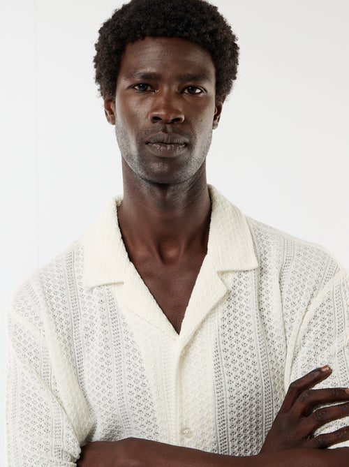 Camicia a maniche corte in maglia traforata - Kiabi