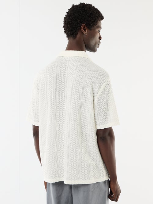 Camicia a maniche corte in maglia traforata - Kiabi