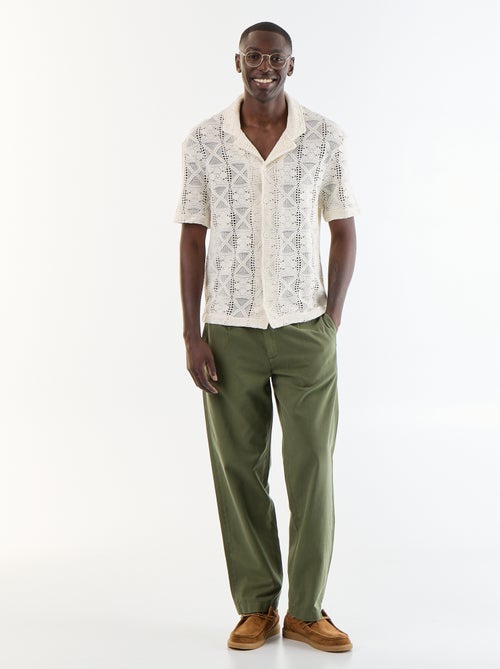 Camicia a maniche corte in maglia traforata - Kiabi