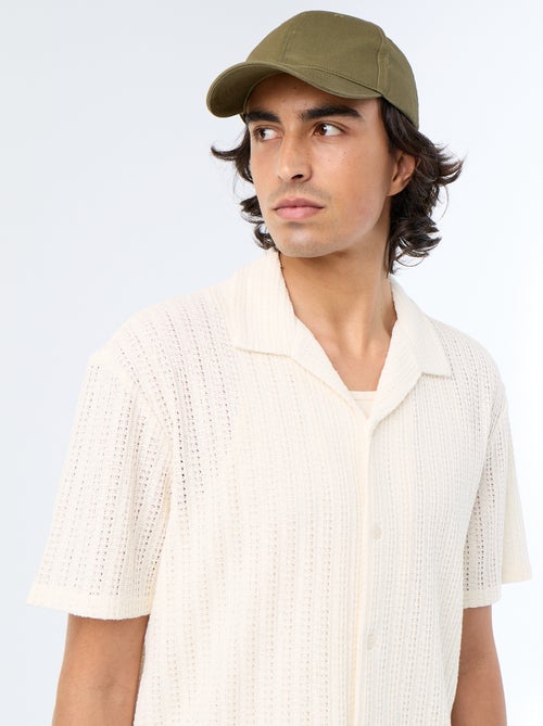 Camicia a maniche corte in maglia traforata - Kiabi
