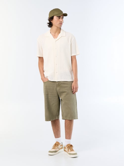 Camicia a maniche corte in maglia traforata - Kiabi