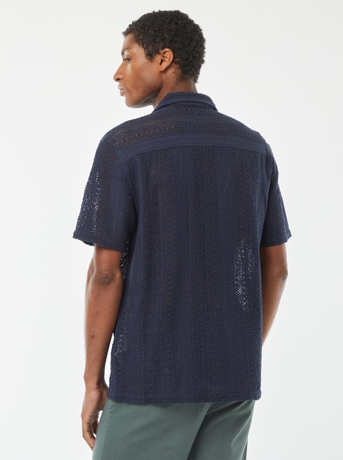 Camicia a maniche corte in maglia traforata - Kiabi