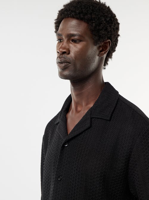 Camicia a maniche corte in maglia traforata - Kiabi