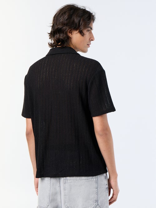 Camicia a maniche corte in maglia traforata - Kiabi