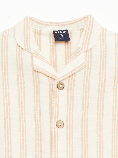 Camicia a maniche corte in misto cotone e lino - Kiabi