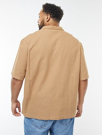 Camicia a maniche corte in misto lino -