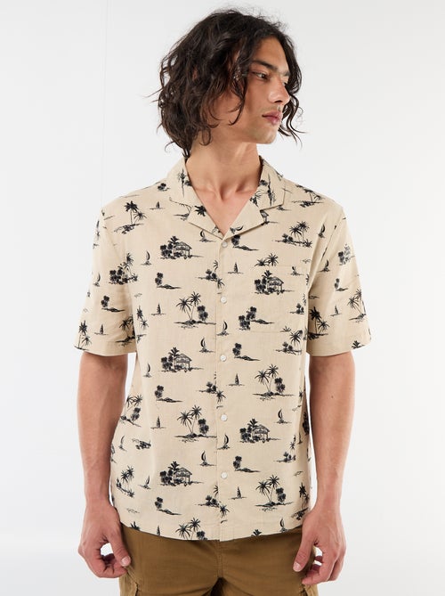 Camicia a maniche corte in misto lino - Kiabi