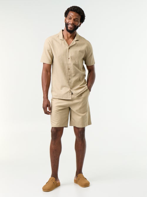 Camicia a maniche corte in misto lino - Kiabi Camicia a maniche corte in misto lino - Kiabi