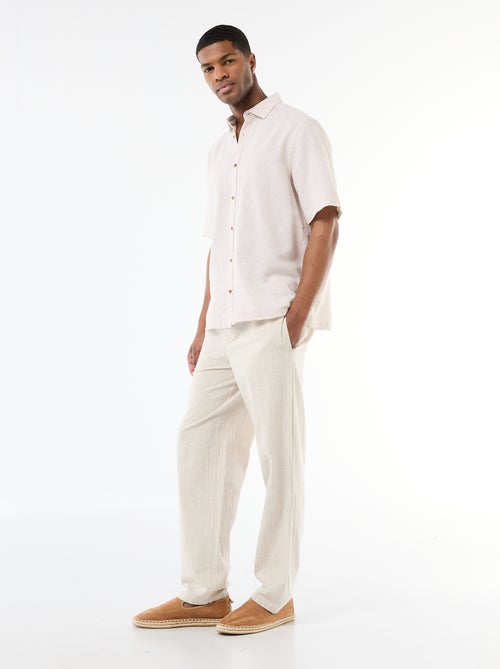 Camicia a maniche corte in misto lino - Kiabi
