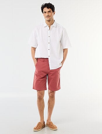 Camicia a maniche corte in misto lino