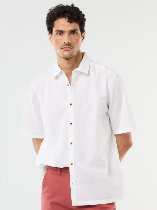 Camicia a maniche corte in misto lino - Kiabi