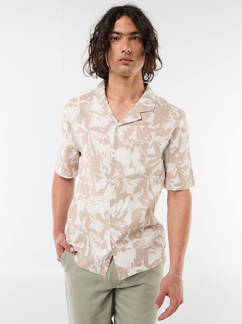 Camicia a maniche corte in misto lino - Kiabi