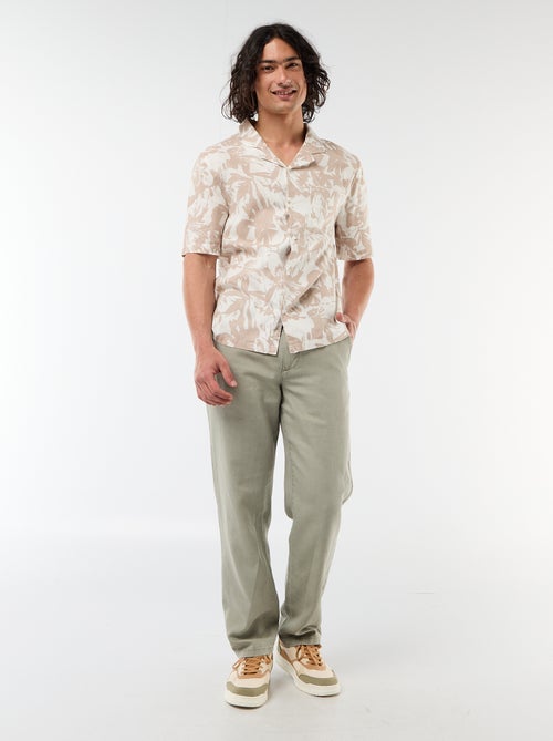 Camicia a maniche corte in misto lino - Kiabi