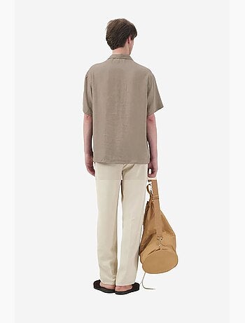 Camicia a maniche corte in misto lino con chiusura a bottoni giesto