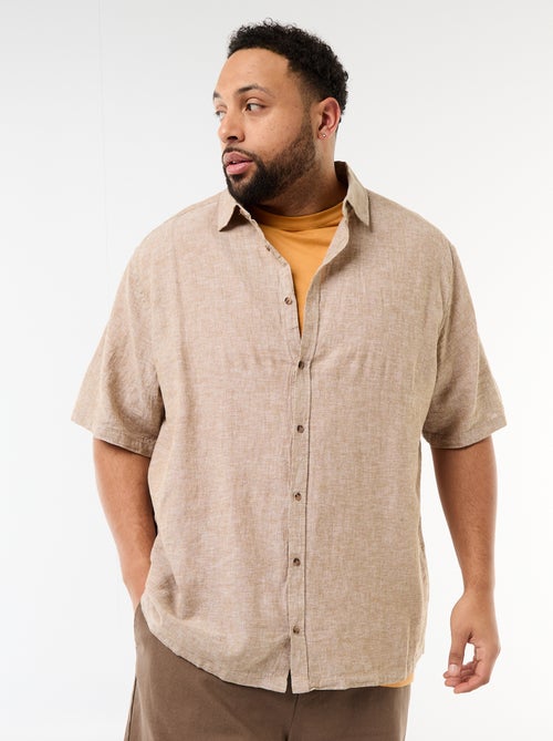 Camicia a maniche corte in misto lino - Kiabi