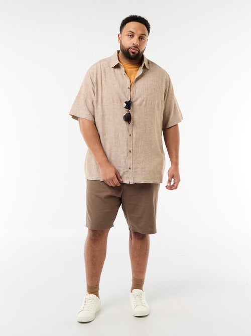 Camicia a maniche corte in misto lino - Kiabi