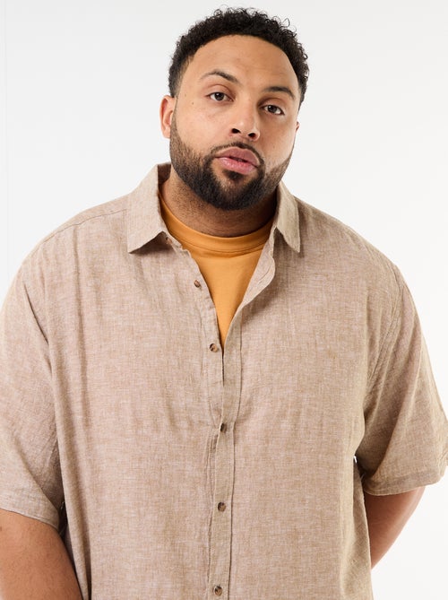 Camicia a maniche corte in misto lino - Kiabi