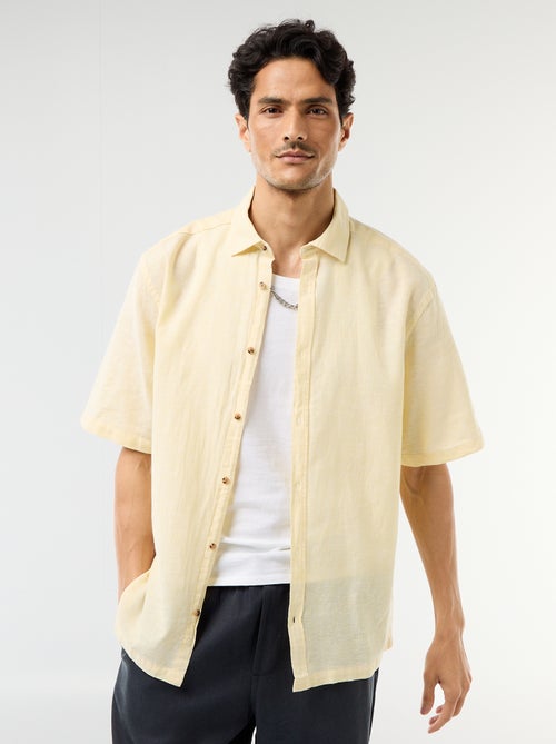 Camicia a maniche corte in misto lino - Kiabi