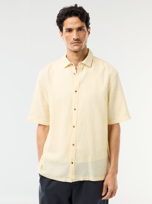 Camicia a maniche corte in misto lino - Kiabi