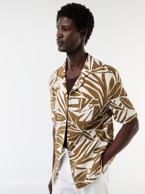 Camicia a maniche corte in misto lino - Kiabi