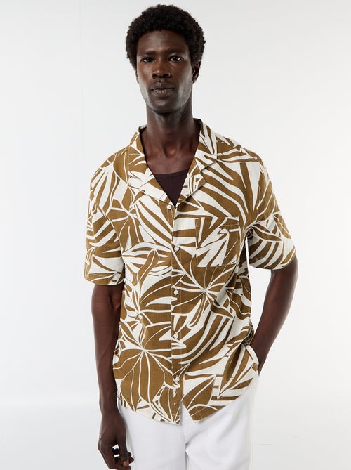 Camicia a maniche corte in misto lino - Kiabi