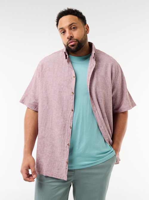 Camicia a maniche corte in misto lino - Kiabi