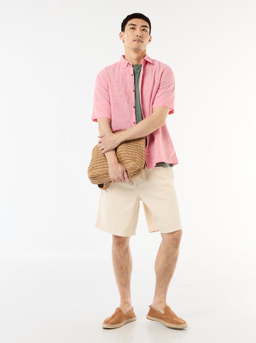 Camicia a maniche corte in misto lino - Kiabi