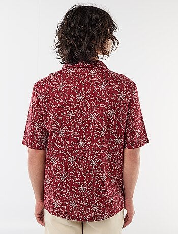 Camicia a maniche corte in misto lino