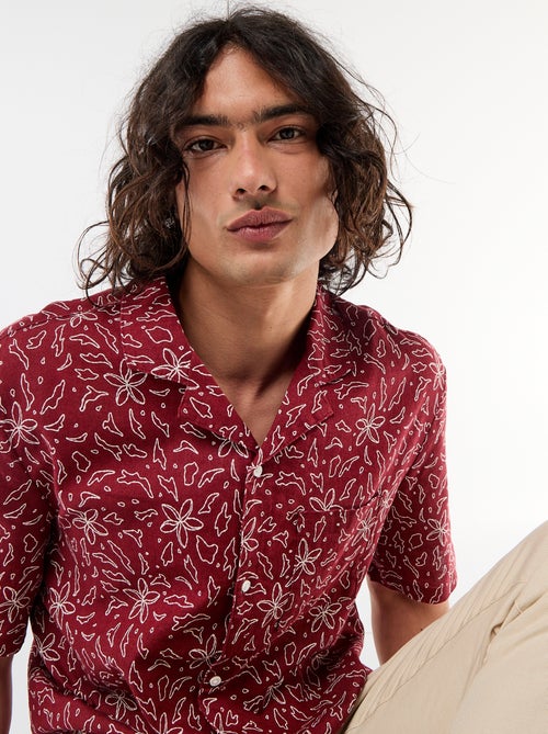 Camicia a maniche corte in misto lino - Kiabi