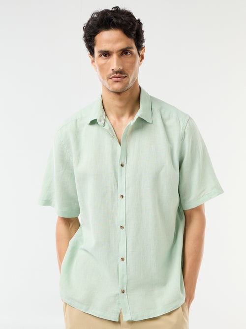 Camicia a maniche corte in misto lino - Kiabi