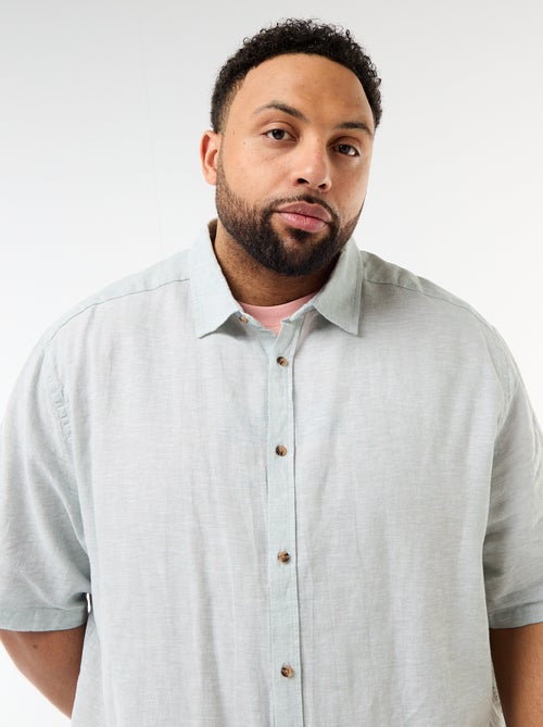 Camicia a maniche corte in misto lino - Kiabi