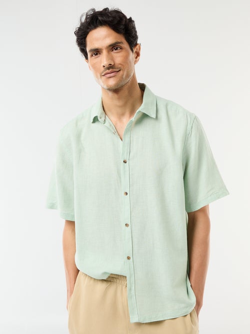 Camicia a maniche corte in misto lino - Kiabi