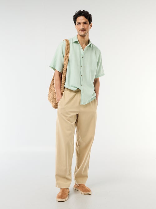 Camicia a maniche corte in misto lino - Kiabi
