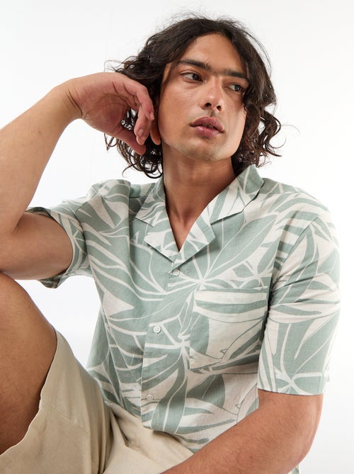 Camicia a maniche corte in misto lino - Kiabi