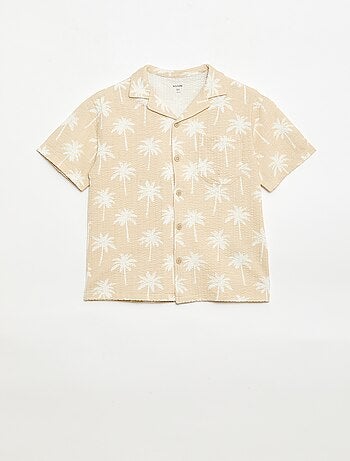 Camicia a maniche corte in nido d'ape