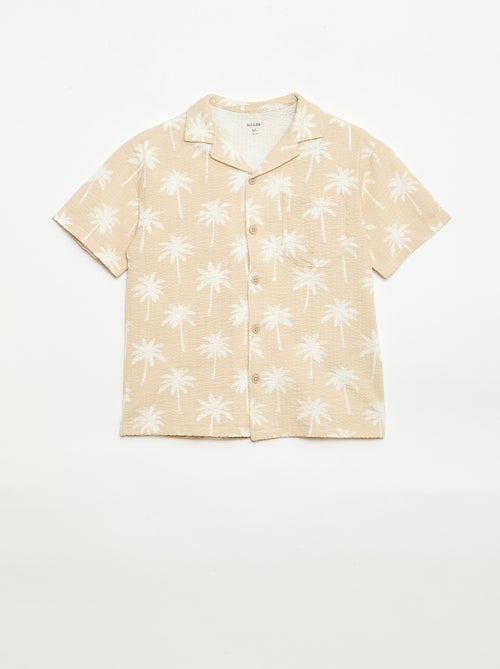 Camicia a maniche corte in nido d'ape - Kiabi